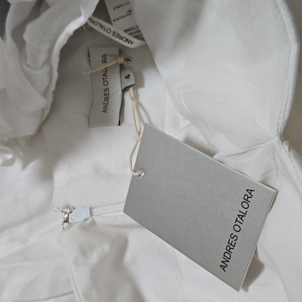 Andres Otalora Linen Off Shoulder Dress - Picture 3 of 6